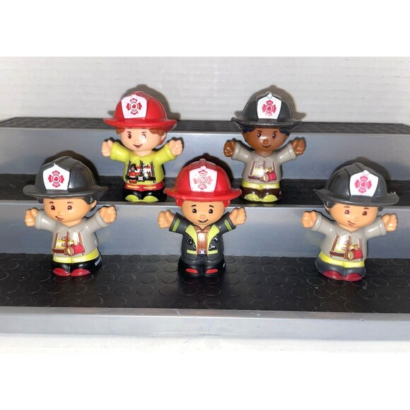 Little People Fisher Price Figure Lot of 5 Firefighter Boys Girls - Picture 1 of 13